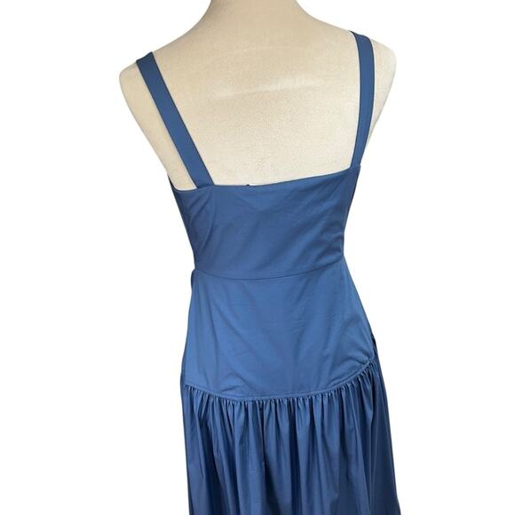 Lauren Ralph Lauren Blue Midi Sundress With 3 Tiers & Front Tie, Size 4, NEW - Picture 7 of 12